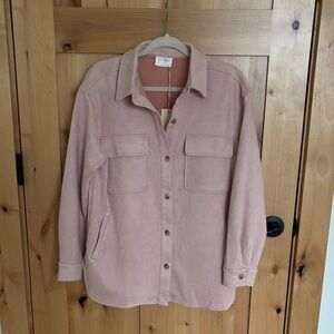 Dusty pink suede shacket